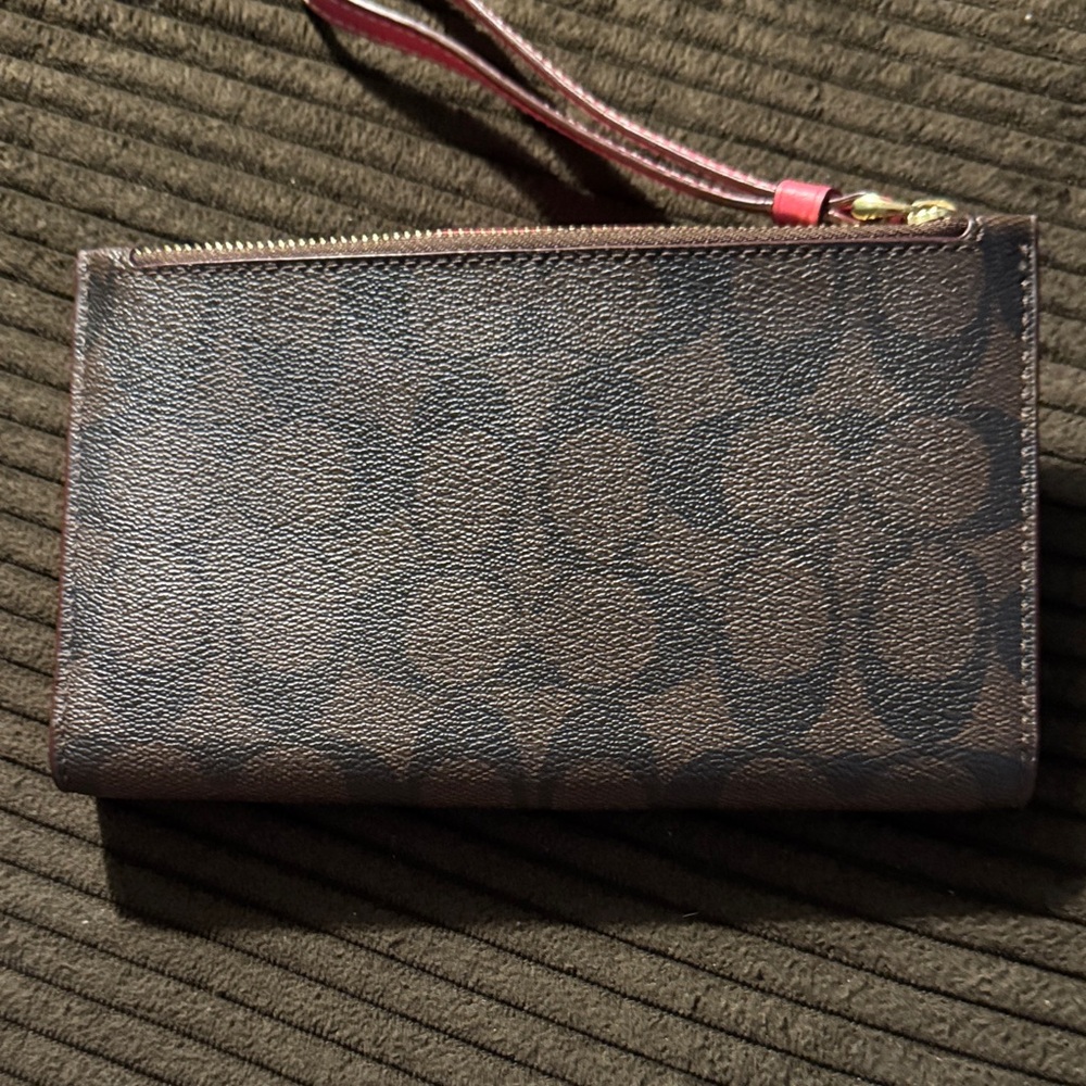 Coach Brown and Magenta Wristlet - Picture 3 of 4